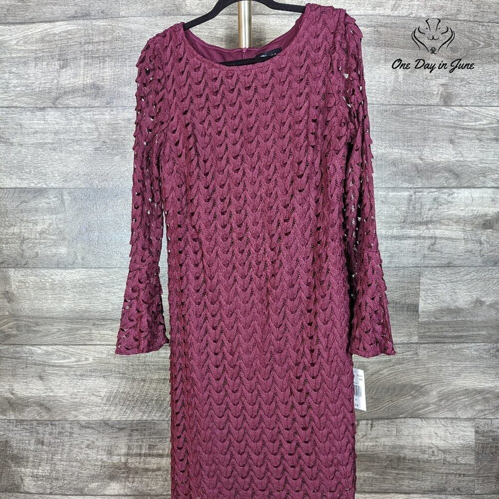 RN Studio Long Sleeve Lined Dress Size 8